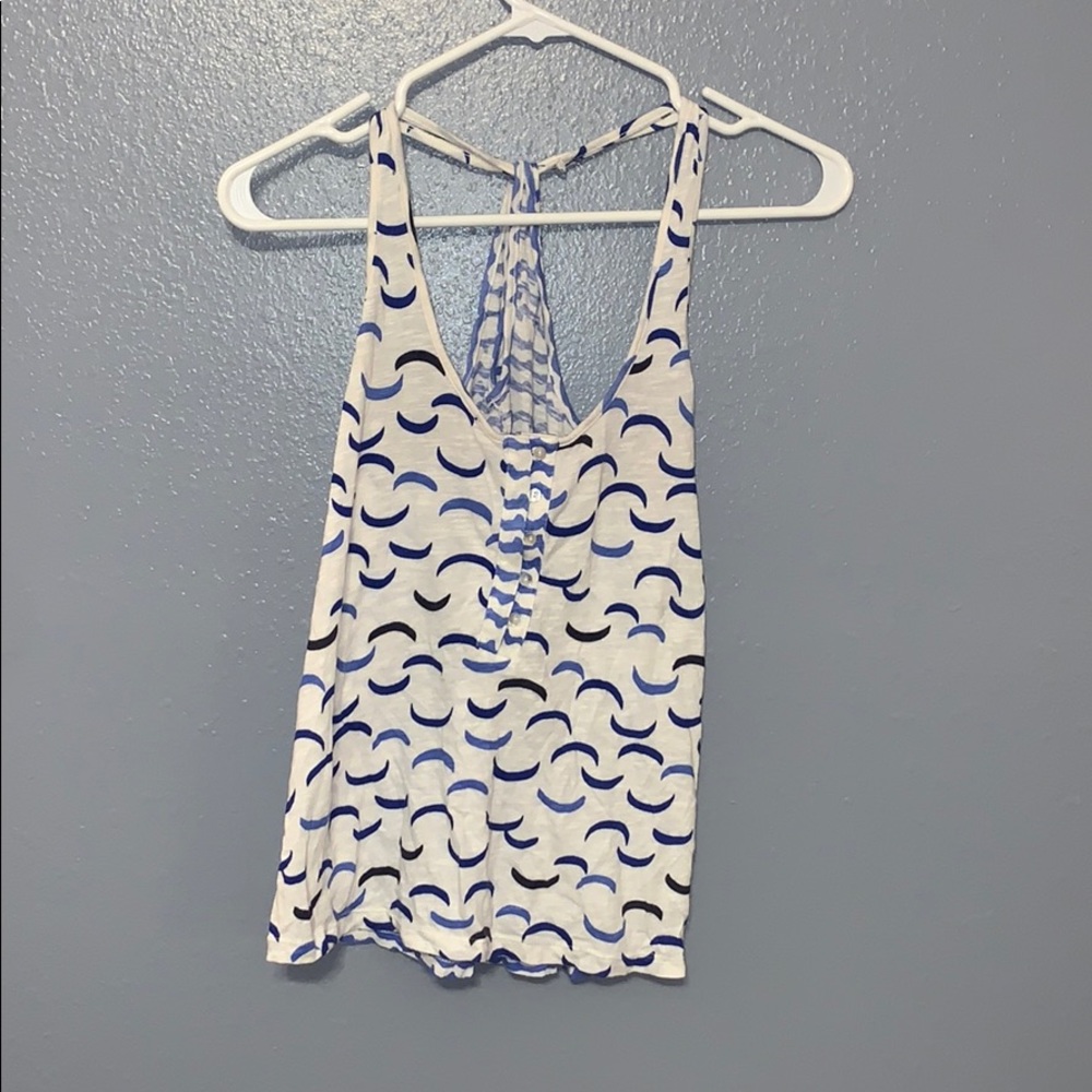 Blue and white tank top